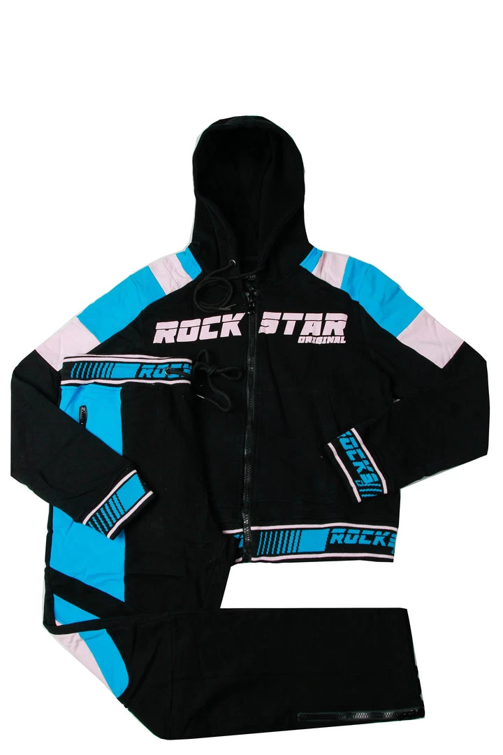 WOMENS TRACK SETS BECCA HOODIE SET - BLACK 1 WOMENS TRACK SETS BECCA HOODIE SET - BLACK