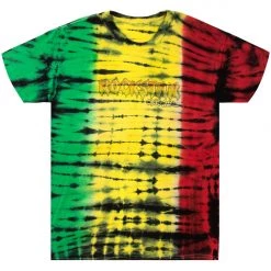 MENS TEES RASTA TIE DYE T-SHIRT- GREEN COMBO