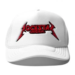 MENS ACCESSORIES ROCKBAND LOGO TRUCKER HAT- WHITE Best Sellers