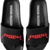 MENS ACCESSORIES ROCKBAND SLIDES- BLACK