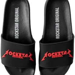 MENS ACCESSORIES ROCKBAND SLIDES- BLACK