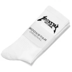MENS ACCESSORIES ROCKBAND LOGO SOCKS-WHITE Best Sellers