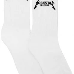 MENS ACCESSORIES ROCKBAND LOGO SOCKS-WHITE Best Sellers