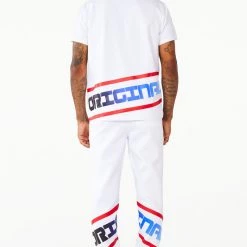 MENS TRACK SETS JABEZ T-SHIRT TRACK SET- WHITE