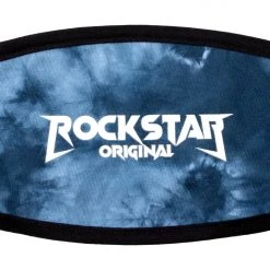MENS ACCESSORIES ROCKSTAR LOGO TIE DYE FACE MASK-NAVY