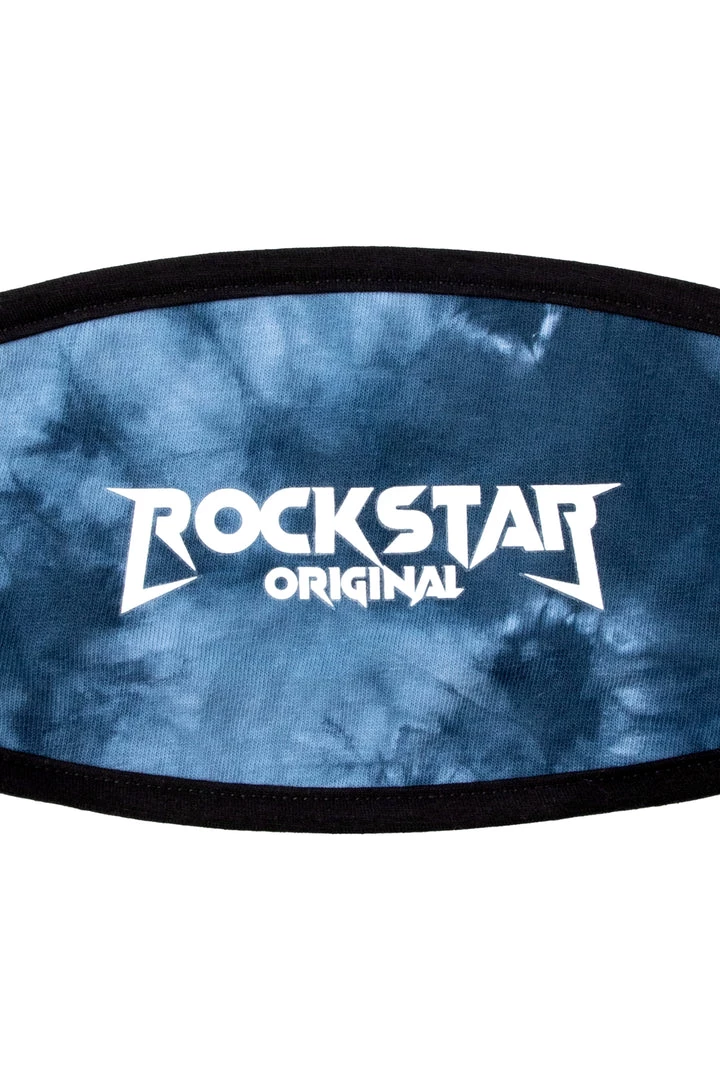 MENS ACCESSORIES ROCKSTAR LOGO TIE DYE FACE MASK-NAVY 2 MENS ACCESSORIES ROCKSTAR LOGO TIE DYE FACE MASK-NAVY