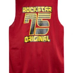 MENS TANKS RONALDO GRAPHIC PRINTED JERSEY- RED Tops