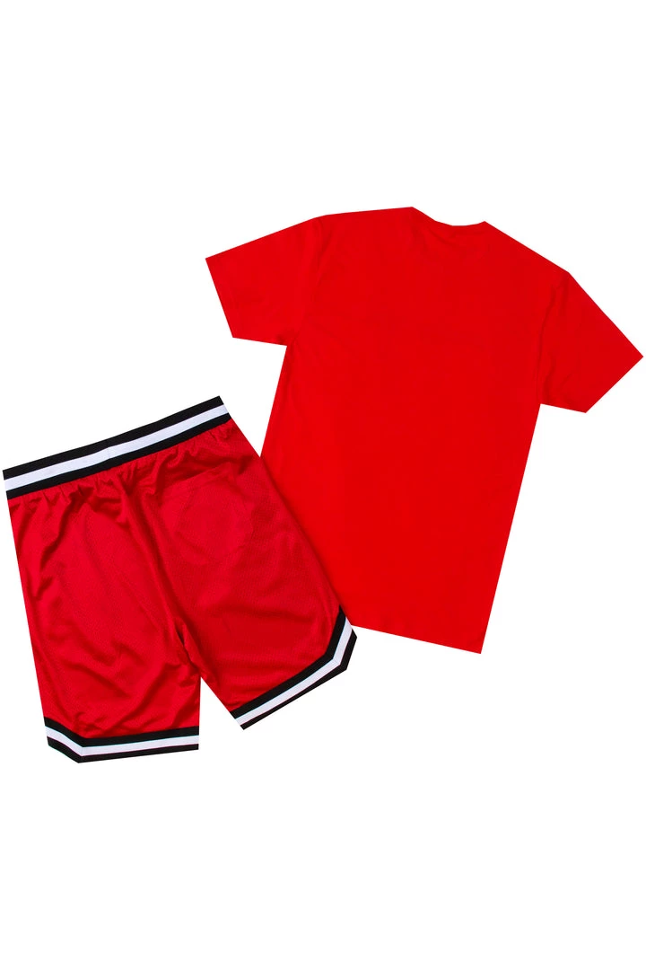 MENS SHORT SETS ROSE CRYSTAL SHORT SET- RED Track Sets 4 MENS SHORT SETS ROSE CRYSTAL SHORT SET- RED Track Sets