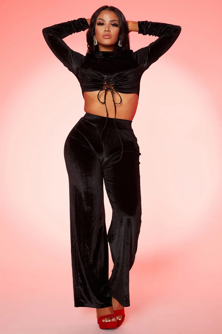 WOMENS DRESSES SELENA MATCHING PANT SET-BLACK Best Seller 2 WOMENS DRESSES SELENA MATCHING PANT SET-BLACK Best Seller