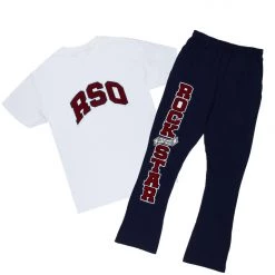 MENS TRACK SETS SEPTIMUS FLARE TRACK PANT SET-WHITE