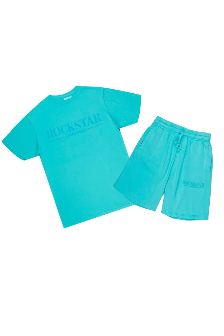 MENS SHORT SETS DIMITRI T-SHIRT/SHORT SET-AQUA 4 MENS SHORT SETS DIMITRI T-SHIRT/SHORT SET-AQUA