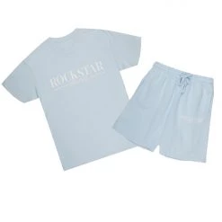MENS SHORT SETS DIMITRI T-SHIRT/SHORT SET-PALE BLUE Track Sets