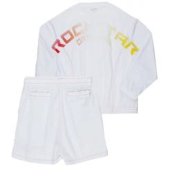 MENS SHORT SETS TURE LONG SLEEVE/SHORT SET-WHITE Track Sets