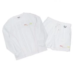 MENS SHORT SETS TURE LONG SLEEVE/SHORT SET-WHITE Track Sets