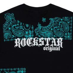 MENS TEES SKI GRAPHIC T-SHIRT-BLACK/AQUA Tops