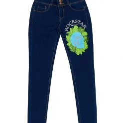 WOMENS JEANS Best Seller SKULL SKINNY JEAN-MED. WASH