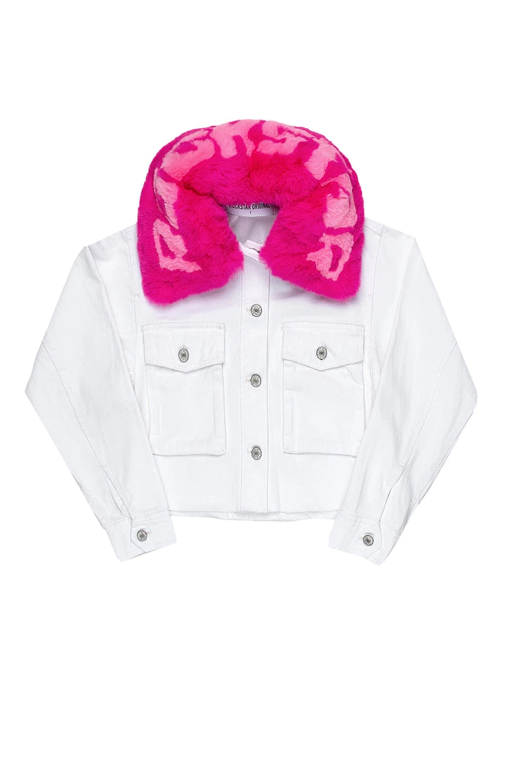 WOMENS JACKETS SKULL DENIM JACKET-WHITE 1 WOMENS JACKETS SKULL DENIM JACKET-WHITE