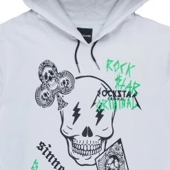 MENS HOODIES & SWEATSHIRTS SNOH PRINTED HOODIE-WHITE Tops