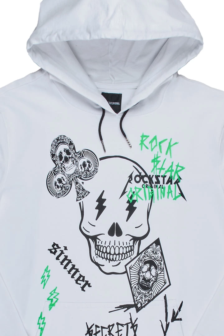 MENS HOODIES & SWEATSHIRTS SNOH PRINTED HOODIE-WHITE Tops 2 MENS HOODIES & SWEATSHIRTS SNOH PRINTED HOODIE-WHITE Tops