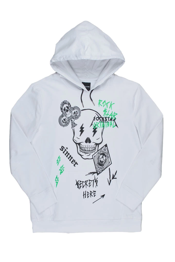 MENS HOODIES & SWEATSHIRTS SNOH PRINTED HOODIE-WHITE Tops 1 MENS HOODIES & SWEATSHIRTS SNOH PRINTED HOODIE-WHITE Tops