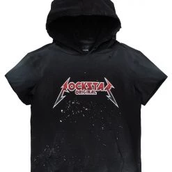 MENS HOODIES & SWEATSHIRTS Tops STORMY SHORT SLEEVE HOODIE-BLACK