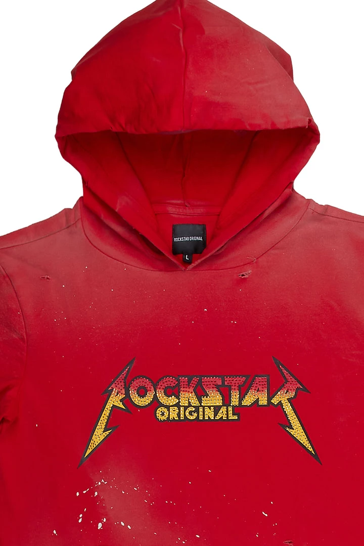 MENS HOODIES & SWEATSHIRTS Tops STORMY SHORT SLEEVE HOODIE-RED 2 MENS HOODIES & SWEATSHIRTS Tops STORMY SHORT SLEEVE HOODIE-RED