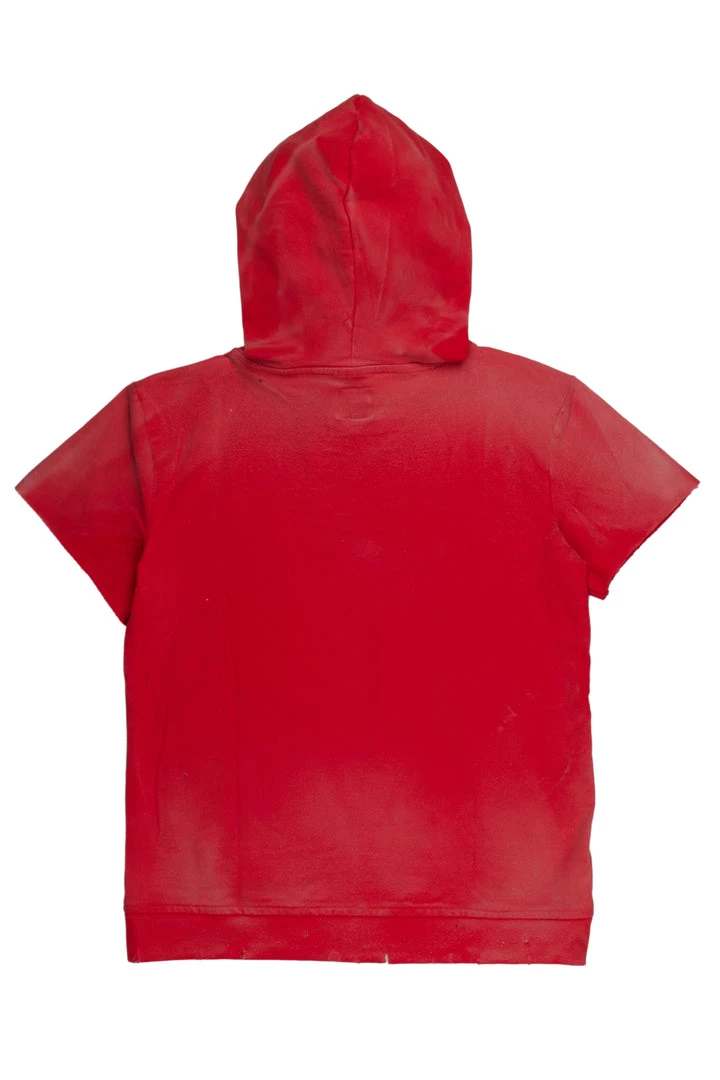 MENS HOODIES & SWEATSHIRTS Tops STORMY SHORT SLEEVE HOODIE-RED 3 MENS HOODIES & SWEATSHIRTS Tops STORMY SHORT SLEEVE HOODIE-RED