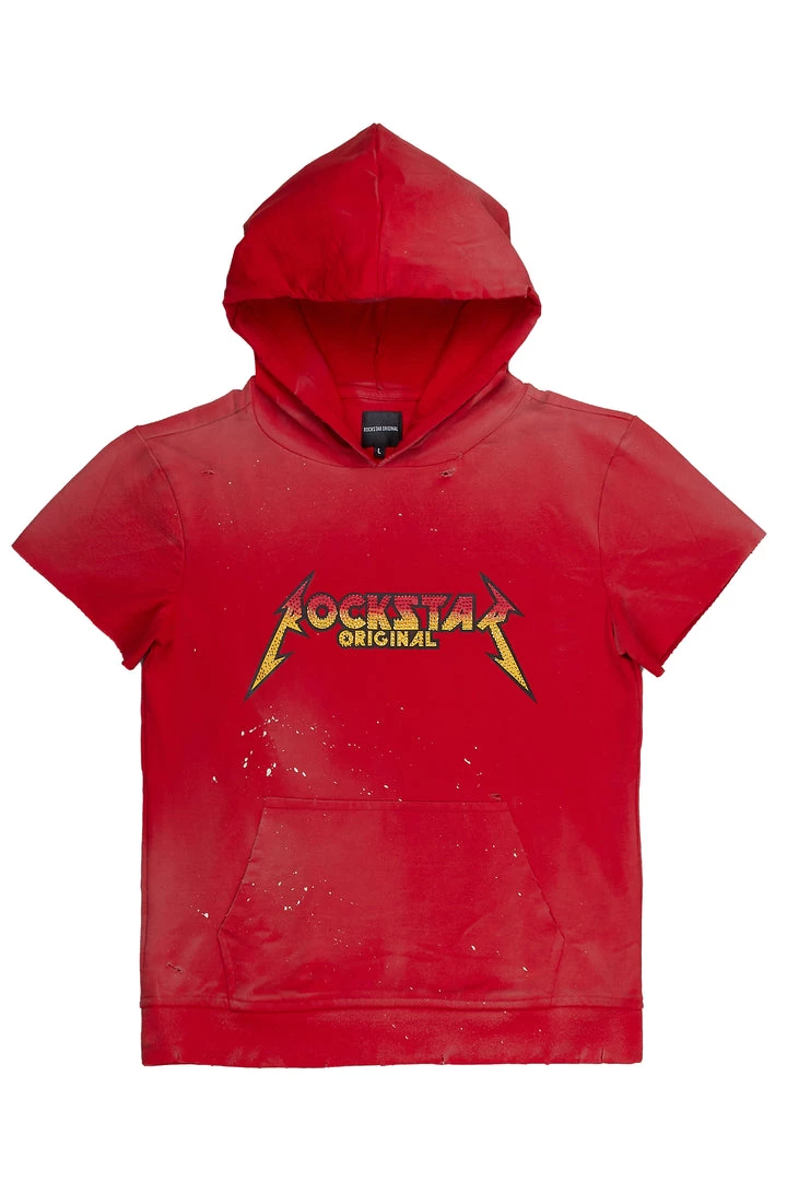 MENS HOODIES & SWEATSHIRTS Tops STORMY SHORT SLEEVE HOODIE-RED 1 MENS HOODIES & SWEATSHIRTS Tops STORMY SHORT SLEEVE HOODIE-RED