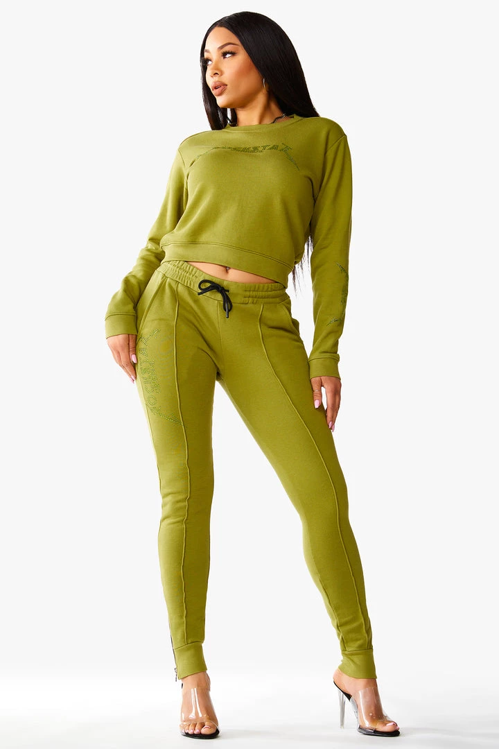 WOMENS TRACK SETS AVIVA JOGGER SET - OLIVE 1 WOMENS TRACK SETS AVIVA JOGGER SET - OLIVE