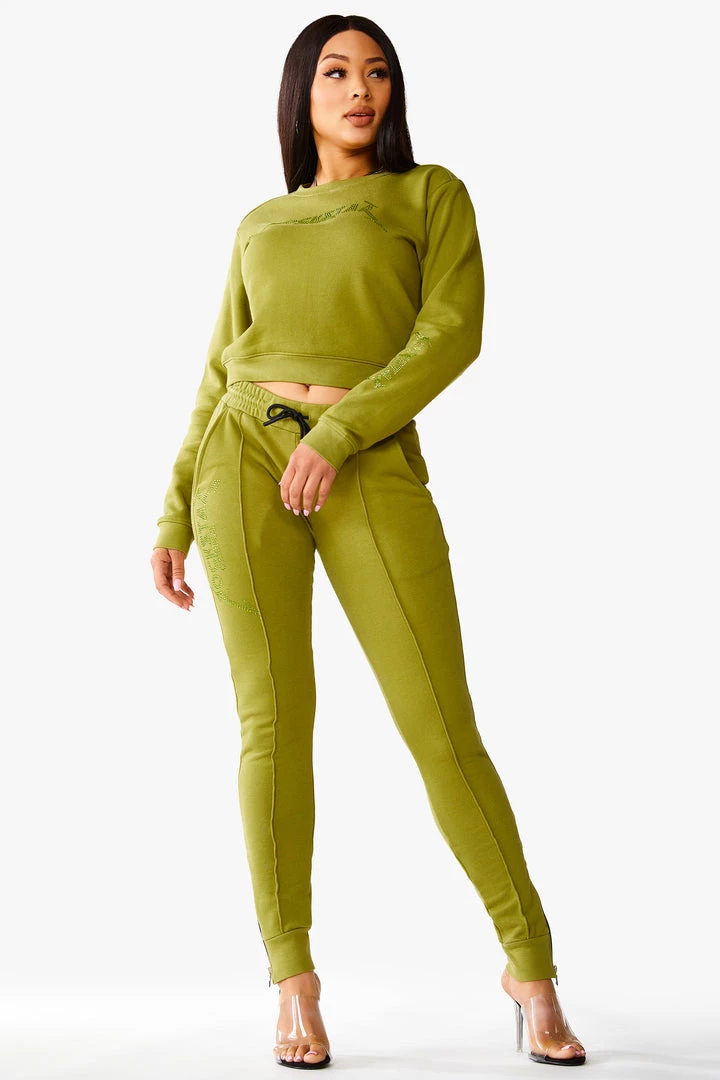 WOMENS TRACK SETS AVIVA JOGGER SET - OLIVE 8 WOMENS TRACK SETS AVIVA JOGGER SET - OLIVE