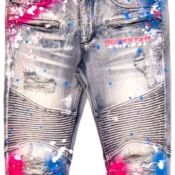 MENS JEANS SABLE PRINTED JEAN-BLUE