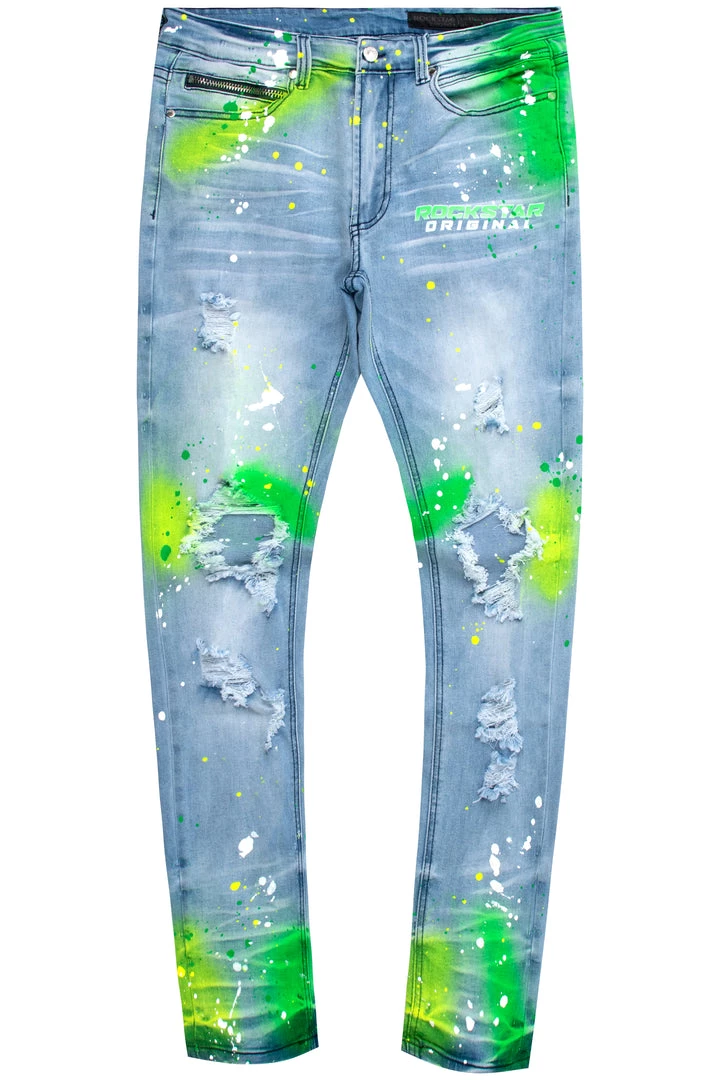 MENS JEANS SABLE PRINTED JEAN-YELLOW 1 MENS JEANS SABLE PRINTED JEAN-YELLOW