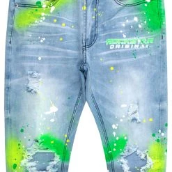 MENS JEANS SABLE PRINTED JEAN-YELLOW 7 MENS JEANS SABLE PRINTED JEAN-YELLOW