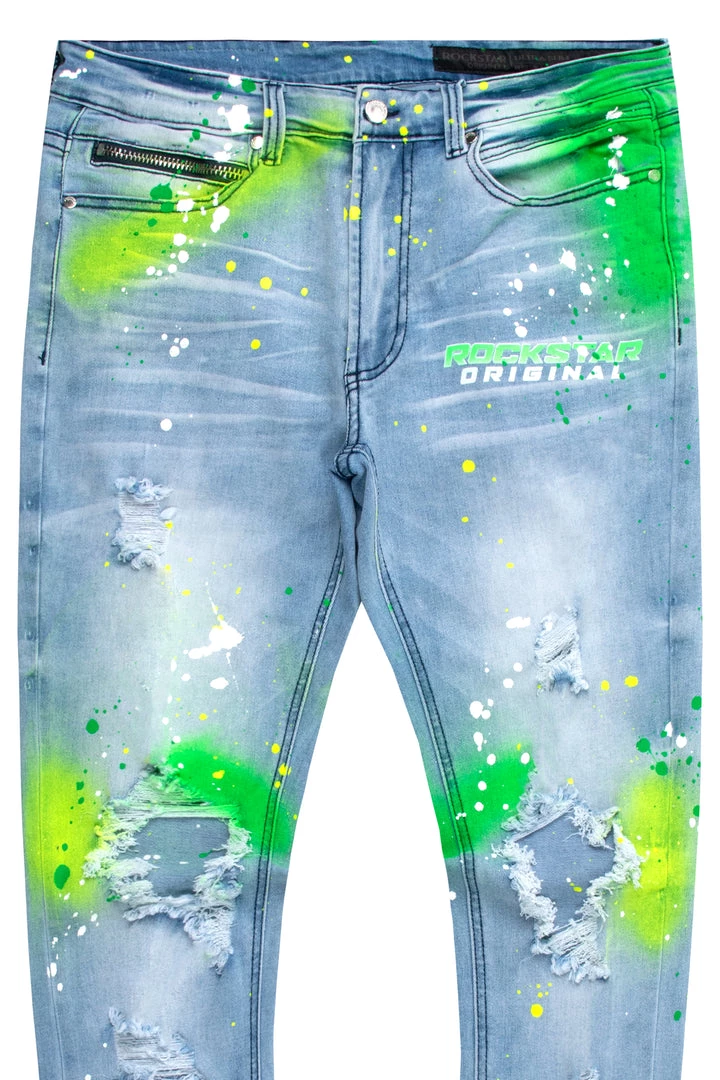 MENS JEANS SABLE PRINTED JEAN-YELLOW 3 MENS JEANS SABLE PRINTED JEAN-YELLOW