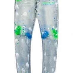 MENS JEANS Denim SABLE PRINTED JEAN-WHITE