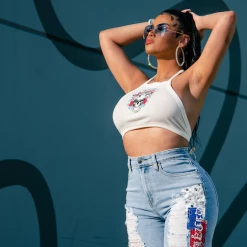 WOMENS TOPS PRESLEY HALTER NECK TANK-WHITE Best Seller