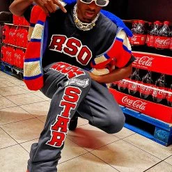 MENS TRACK SETS SEPTIMUS FLARE TRACK PANT SET-BLACK