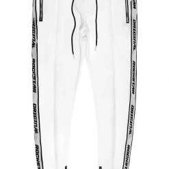MENS PANTS SLANT TRACK PANT- WHITE