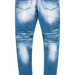 MENS JEANS SNOH PRINTED DENIM JEAN- BLACK/RED