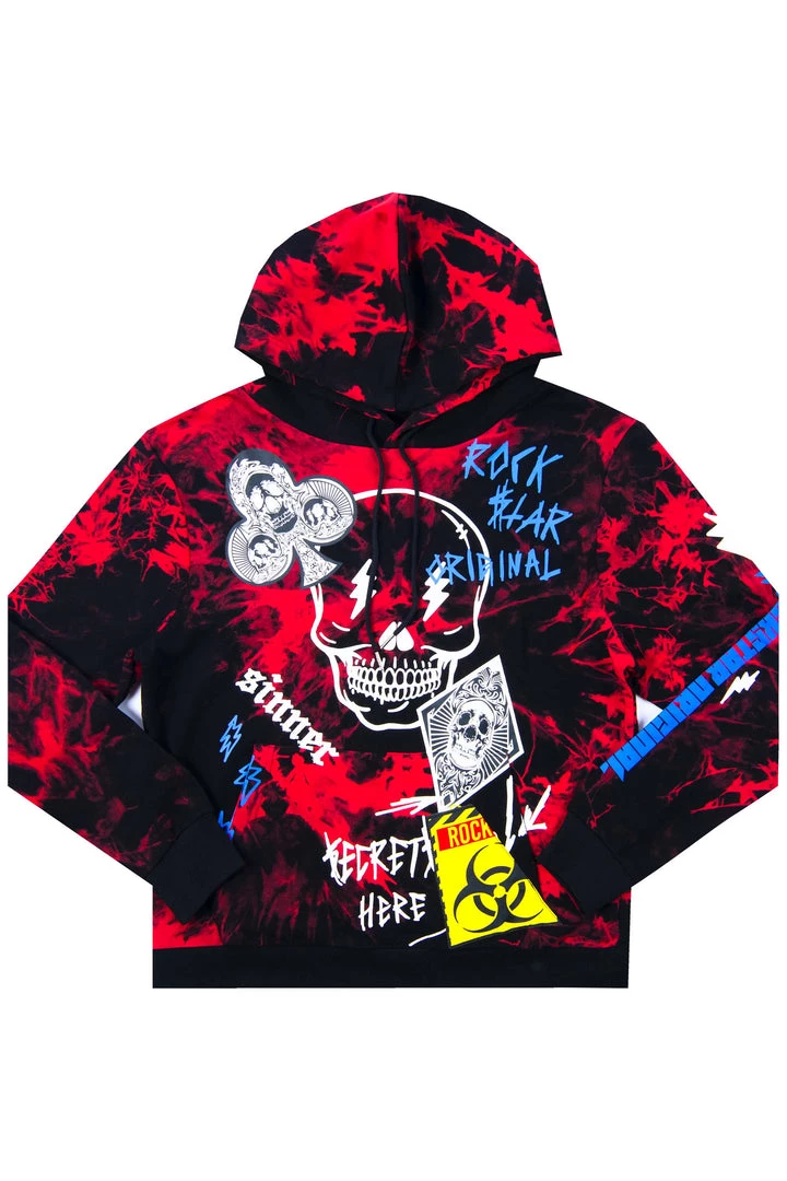 MENS HOODIES & SWEATSHIRTS Tops Snoh Black Tie Dye Graphic Printed Hoodie 1 MENS HOODIES & SWEATSHIRTS Tops Snoh Black Tie Dye Graphic Printed Hoodie