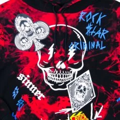 MENS HOODIES & SWEATSHIRTS Tops Snoh Black Tie Dye Graphic Printed Hoodie