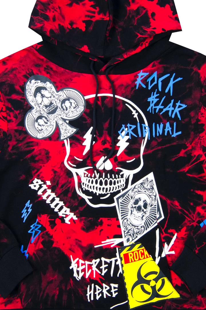 MENS HOODIES & SWEATSHIRTS Tops Snoh Black Tie Dye Graphic Printed Hoodie 2 MENS HOODIES & SWEATSHIRTS Tops Snoh Black Tie Dye Graphic Printed Hoodie