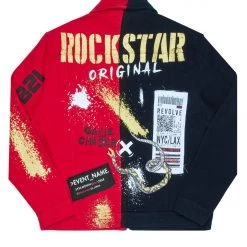 MENS DENIM JACKETS TITO PATCHWORK JACKET-RED 5 MENS DENIM JACKETS TITO PATCHWORK JACKET-RED