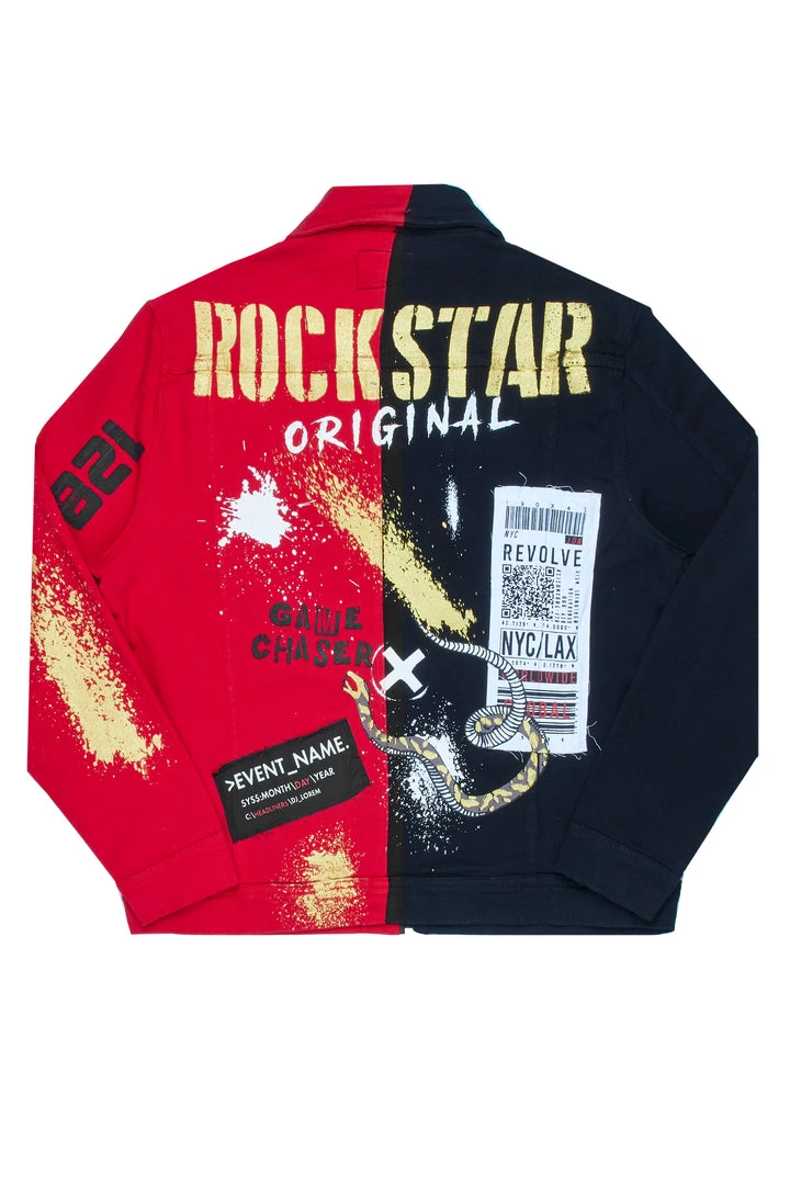 MENS DENIM JACKETS TITO PATCHWORK JACKET-RED 3 MENS DENIM JACKETS TITO PATCHWORK JACKET-RED