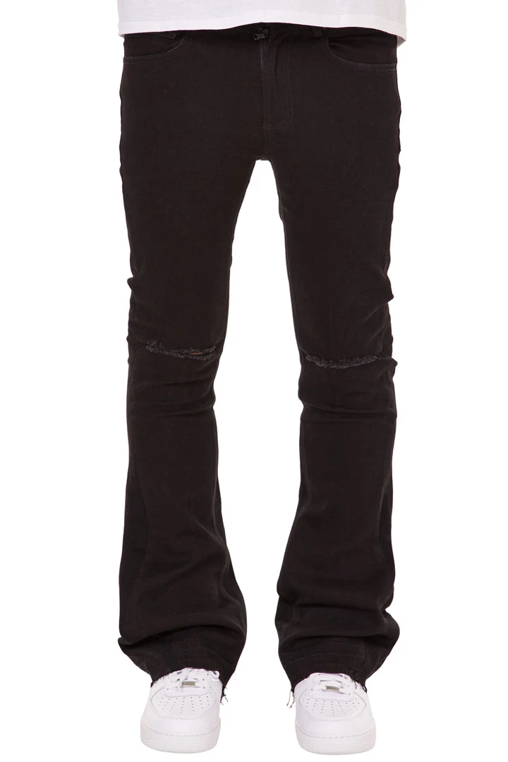 MENS JEANS Denim TOOSI STACKED FLARE JEAN-BLACK 3 MENS JEANS Denim TOOSI STACKED FLARE JEAN-BLACK