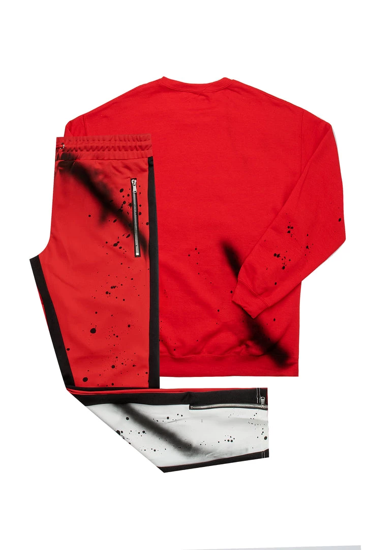 MENS TRACK SETS TOPPER PAINTER CREWNECK TRACK SET-RED 4 MENS TRACK SETS TOPPER PAINTER CREWNECK TRACK SET-RED