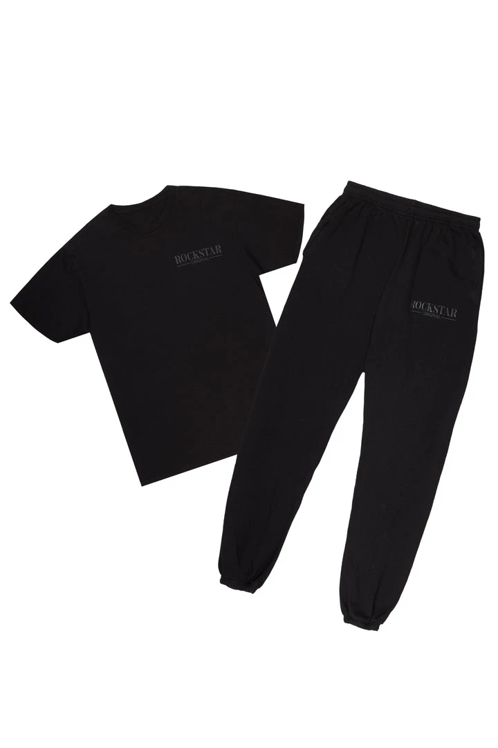 MENS TRACK SETS DIMITRI T-SHIRT/TRACKPANT SET-BLACK 4 MENS TRACK SETS DIMITRI T-SHIRT/TRACKPANT SET-BLACK