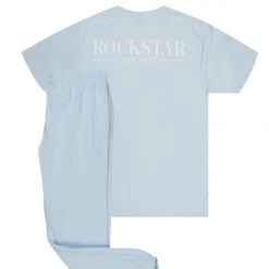 MENS TRACK SETS DIMITRI T-SHIRT/TRACKPANT SET-PALE BLUE