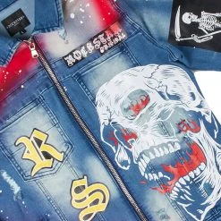 MENS TRACK SETS NOMAR DENIM JACKET/TRACKPANT SET-RED 11 MENS TRACK SETS NOMAR DENIM JACKET/TRACKPANT SET-RED