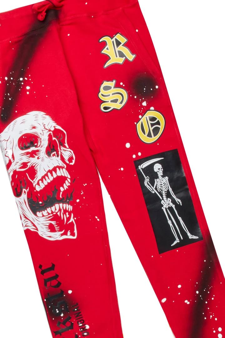 MENS TRACK SETS NOMAR DENIM JACKET/TRACKPANT SET-RED 6 MENS TRACK SETS NOMAR DENIM JACKET/TRACKPANT SET-RED